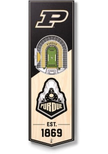 Black Purdue Boilermakers 6x19 inch 3D Stadium Banner