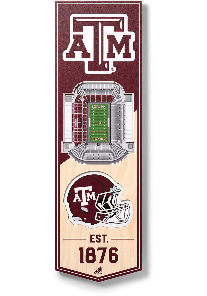 Texas A&M Aggies 6x19 inch 3D Stadium Banner