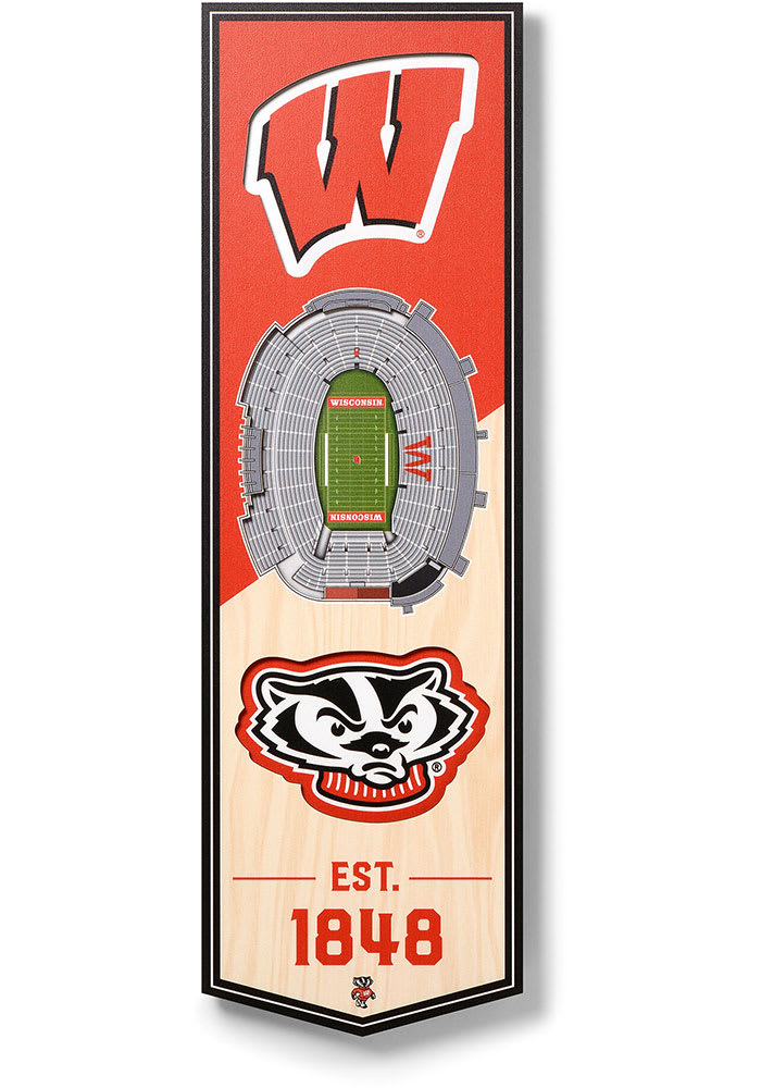 Wisconsin Badgers 6x19 inch 3D Stadium Banner