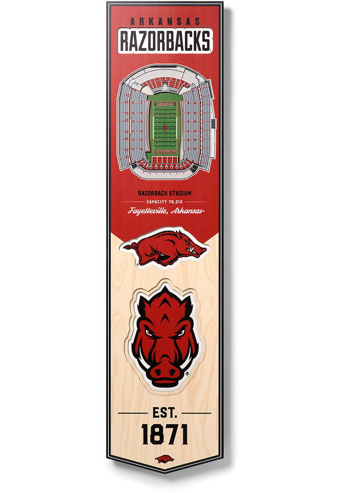 Arkansas Razorbacks 8x32 inch 3D Stadium Banner