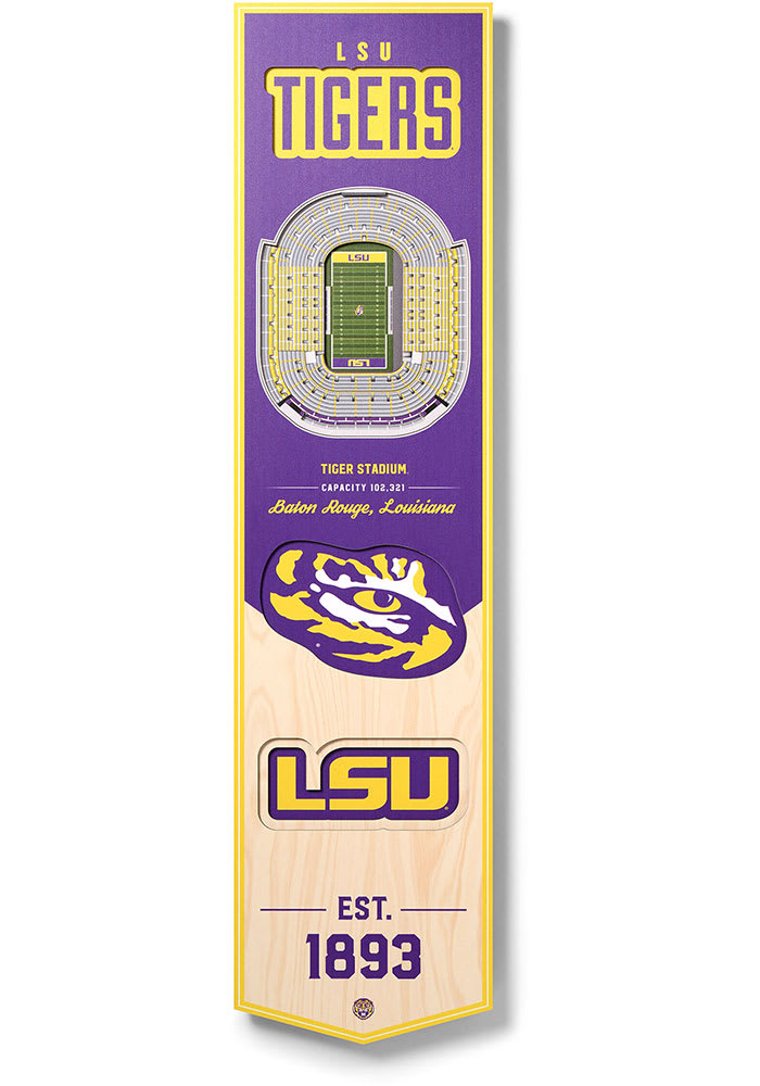 LSU Tigers 8x32 inch 3D Stadium Banner