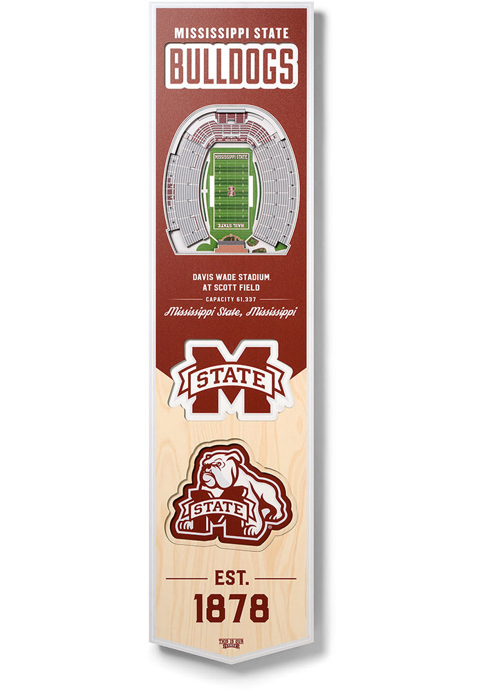 Mississippi State Bulldogs 8x32 inch 3D Stadium Banner