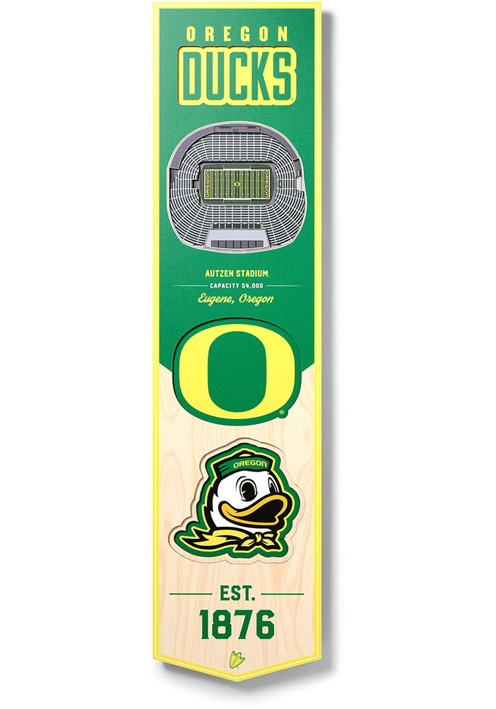Oregon Ducks 8x32 inch 3D Stadium Banner