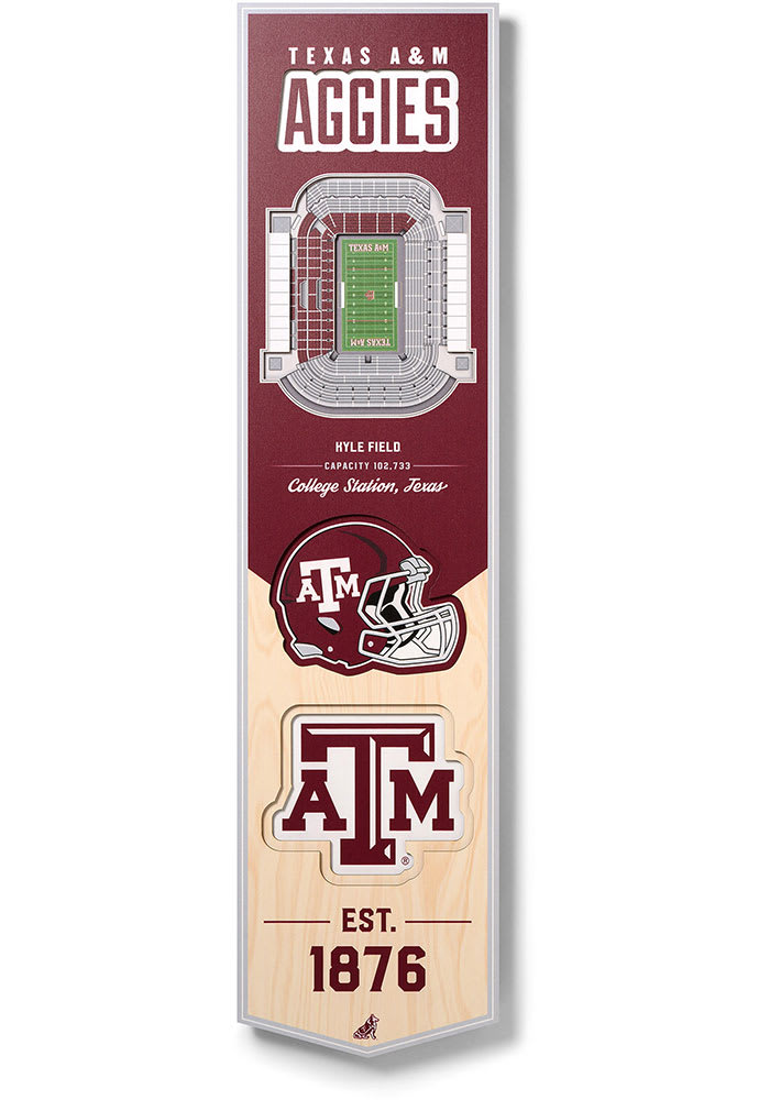 Texas A&M Aggies 8x32 inch 3D Stadium Banner