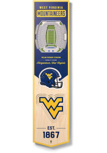 West Virginia Mountaineers 8x32 inch 3D Stadium Banner