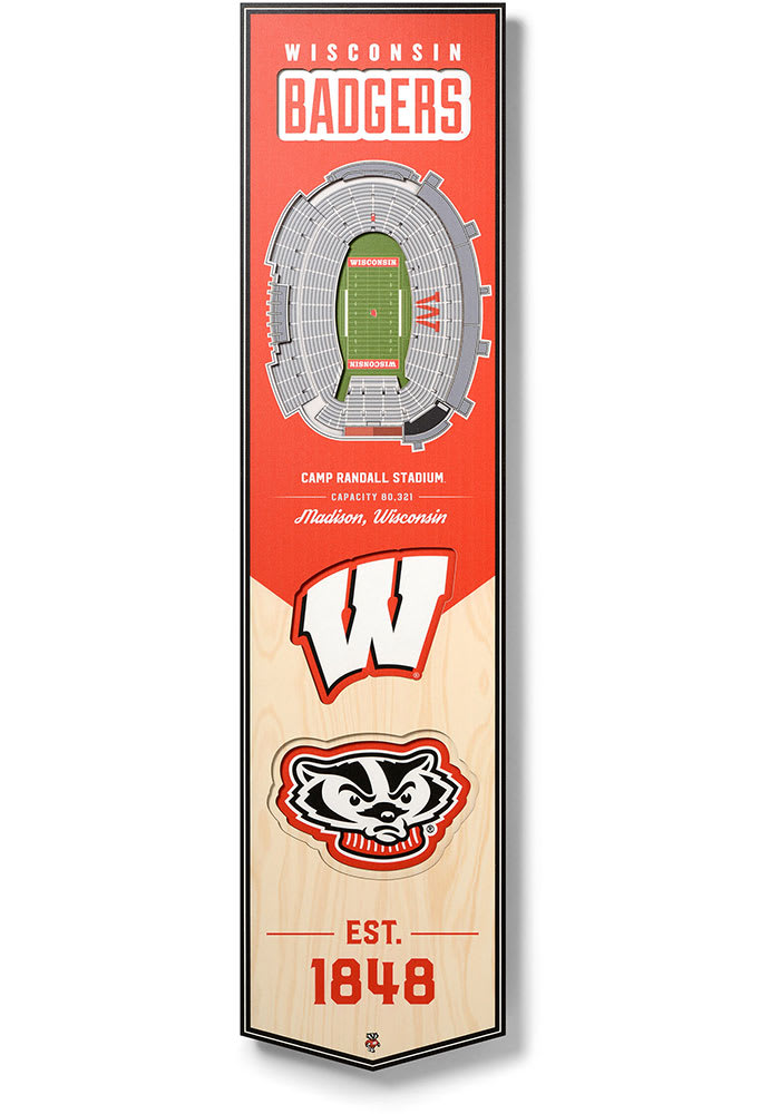 Wisconsin Badgers 8x32 inch 3D Stadium Banner