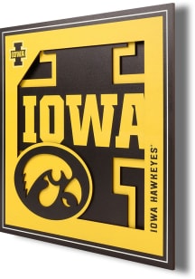 Iowa Hawkeyes 12x12 3D Logo Sign