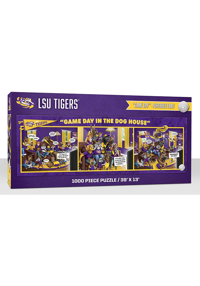 LSU Tigers 1000 Piece Purebread Fans Game Day Dog House Puzzle