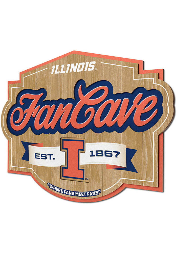 Illinois Fighting Illini Fan Cave Sign