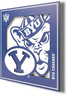 BYU Cougars 12x12 3D Logo Sign - Blue