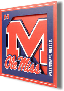 Ole Miss Rebels 12x12 3D Logo Sign - Red