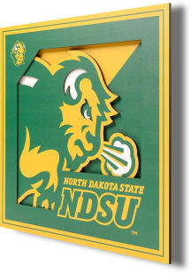 North Dakota State Bison 12x12 3D Logo Sign