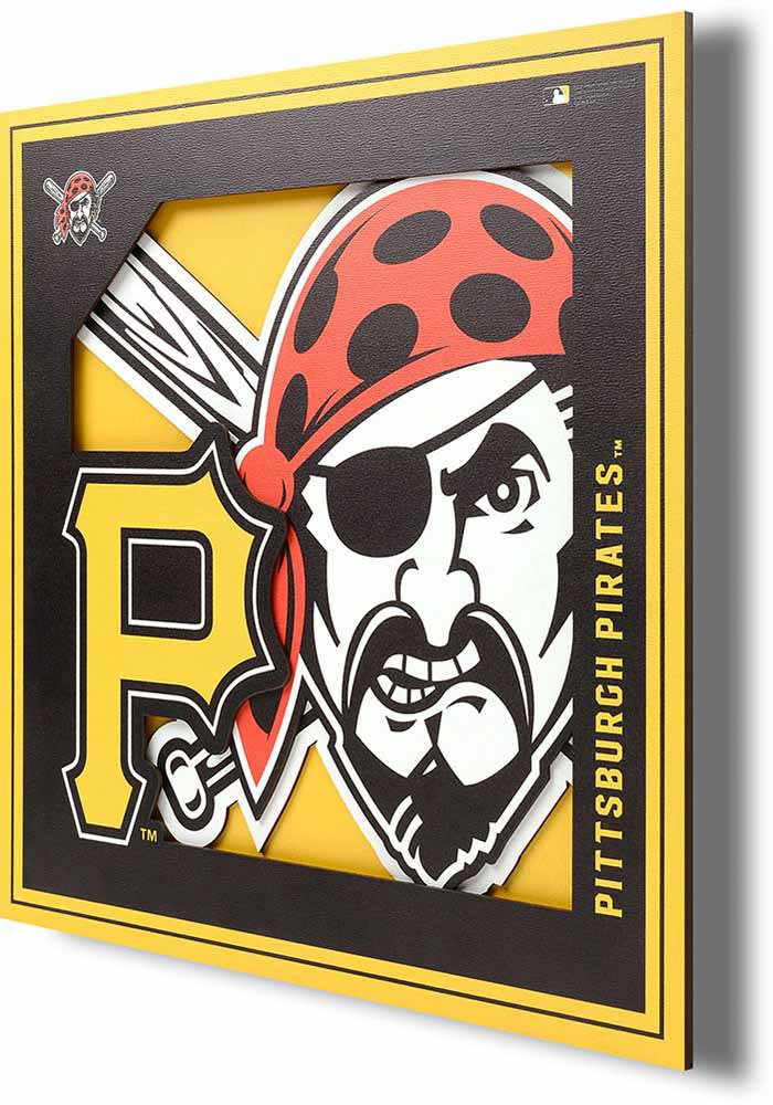 Pittsburgh Pirates (Black): Logo Pattern - MLB Peel & Stick Wallpaper 12 x 12 Sample