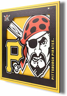 Pittsburgh Pirates 12x12 3D Logo Sign - Black