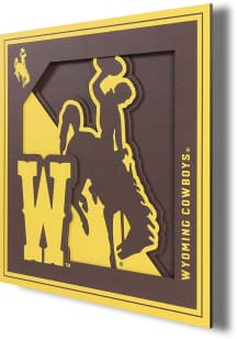 Wyoming Cowboys 12x12 3D Logo Sign