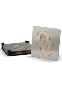 Oklahoma Sooners 4 Pack Stainless Steel Boaster Coaster