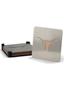 Texas Longhorns 4 Pack Stainless Steel Boaster Coaster - Silver