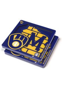 Milwaukee Brewers 3D Logo Series 2 Pack Coaster