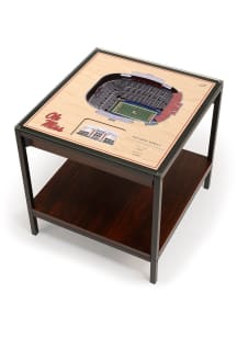 Ole Miss Rebels 25-Layer Lighted StadiumView Brown End Table