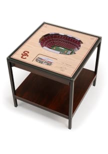 USC Trojans 25-Layer Lighted StadiumView Brown End Table