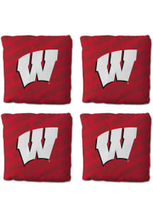 Red Wisconsin Badgers 4 pack Design Corn Hole Bags