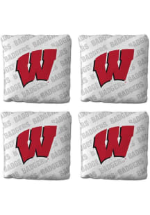 White Wisconsin Badgers 4 pack Corn Hole Bags