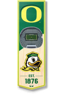 Green Oregon Ducks 6x19 inch 3D Stadium Design Sign