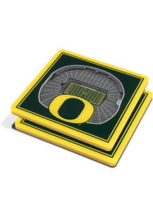 Green Oregon Ducks 3D Stadium View Coaster