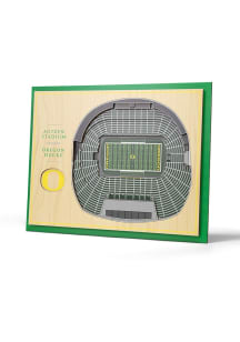 Green Oregon Ducks 5-Layer 3D Stadium View Wall Art