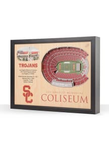 Red USC Trojans 3D Stadium View Design Wall Art