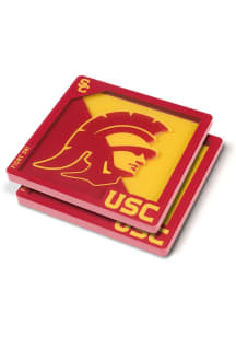 Red USC Trojans 3D Coaster