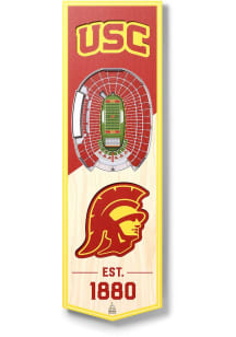 Red USC Trojans 6x19 inch 3D Stadium Sign