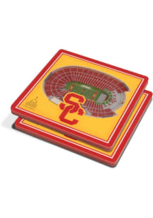 Red USC Trojans 3D Stadium View Coaster