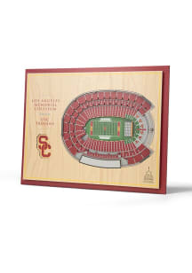 Red USC Trojans 5-Layer 3D Stadium View Wall Art