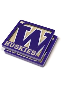 Purple Washington Huskies 3D Coaster