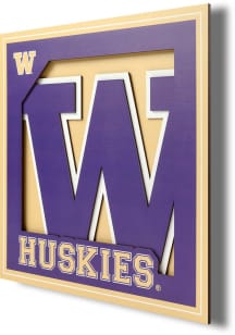 Purple Washington Huskies 12x12 3D Logo Design Sign