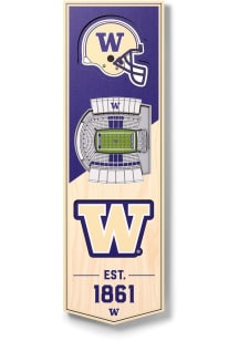 Purple Washington Huskies 6x19 inch 3D Stadium Banner