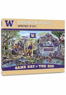 Purple Washington Huskies Game Day at the Zoo Puzzle