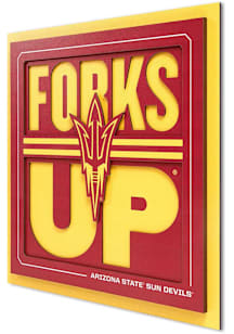 Arizona State Sun Devils 12x12 3D Slogan Sign - Maroon