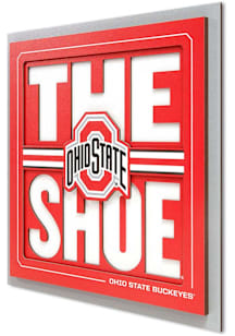 Red Ohio State Buckeyes 12x12 3D Slogan Sign