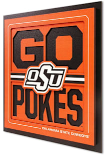 Oklahoma State Cowboys 12x12 3D Slogan Sign - Orange