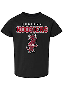 Summit Sportswear Indiana Hoosiers Toddler Black Mascot Short Sleeve T-Shirt