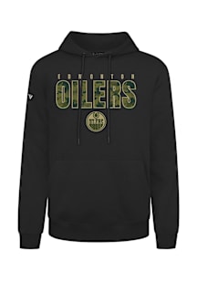 Levelwear Edmonton Oilers Mens Black Podium Protect Long Sleeve Hoodie