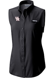 Columbia Houston Cougars Womens Black Heat Seal Omni Wick Tamiami Polo Shirt