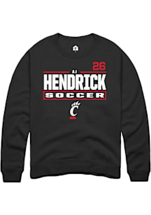 AJ Hendrick Cincinnati Bearcats Mens Black NIL Stacked Box Player Crew
