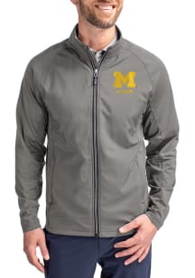Mens Michigan Wolverines Graphite Cutter and Buck Alumni Adapt Eco Medium Weight Jacket