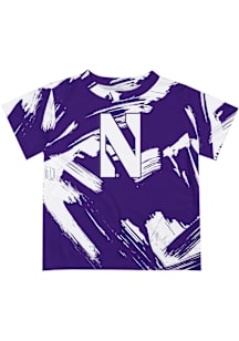 Vive La Fete Northwestern Wildcats Youth Purple Paint Brush Short Sleeve T-Shirt
