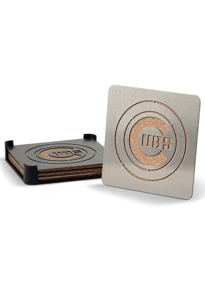 Chicago Cubs 4pk Stainless Steel Coaster