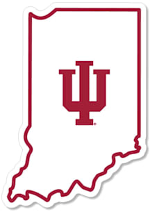 Indiana Hoosiers 2" State Outline Dizzler Stickers - Crimson