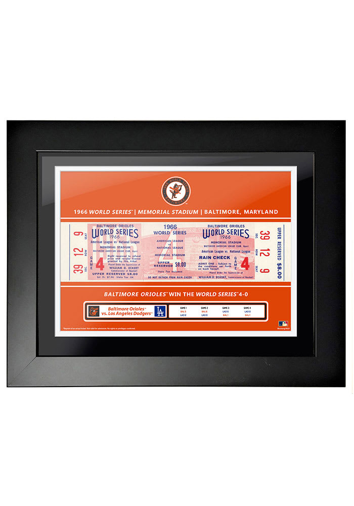 Baltimore Orioles 1966 World Series Ticket Framed Posters